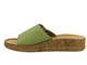 Klapki damskie skórzane płaskie zielone Helios Komfort 130