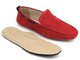 Skórzane mokasyny męskie GOE JJ1N4039, czerwone