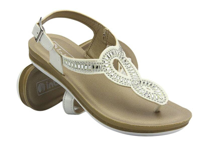 Sandały damskie typu japonki białe Inblu BA-53