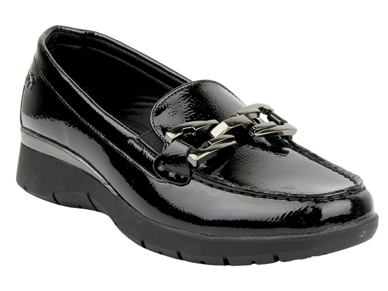 Półbuty Mokasyny Damskie - Inblu IC-21 Czarne - Wsuwane