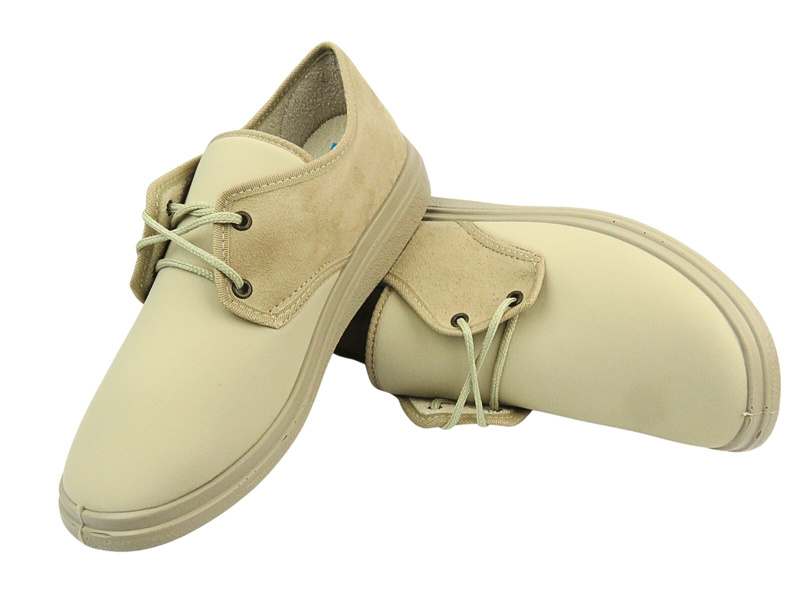 Półbuty Męskie Profilaktyczne Ortopedyczne Befado dr Orto 990M002 Beżowe Sznurowane