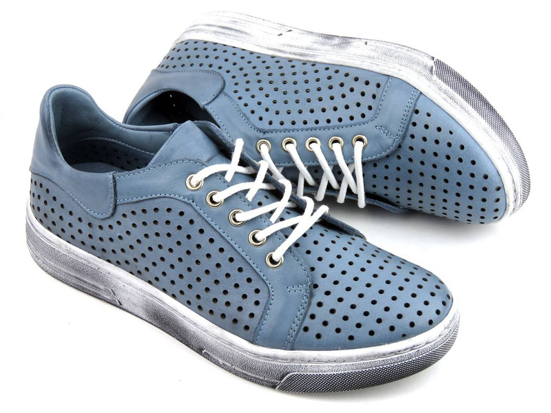 Wygodne półbuty damskie wiosenne - MANITU 850002, niebieskie
