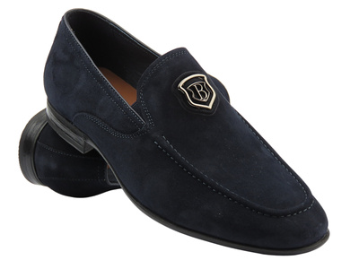 Wysokogatunkowe mokasyny męskie niebieskie JOHN DOUBARE D778-158-29