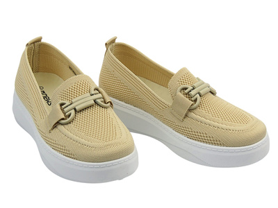 Półbuty, espadryle damskie beżowe News 25TX02-8853