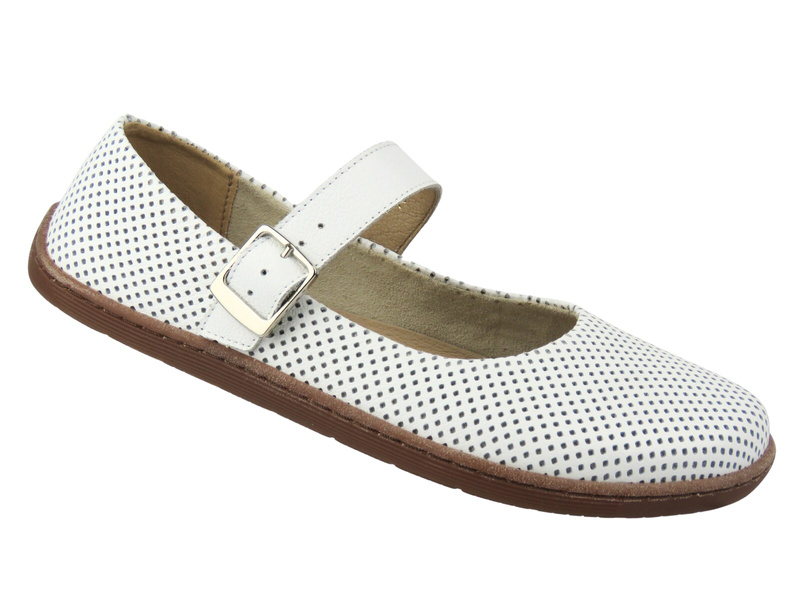 Barefoot skórzane minimalistyczne półbuty damskie Nika Komfort 1445, biały 2