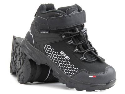 Śniegowce dziecięce z softshell i tripletex - AMERICAN CLUB HL 25/22, czarne