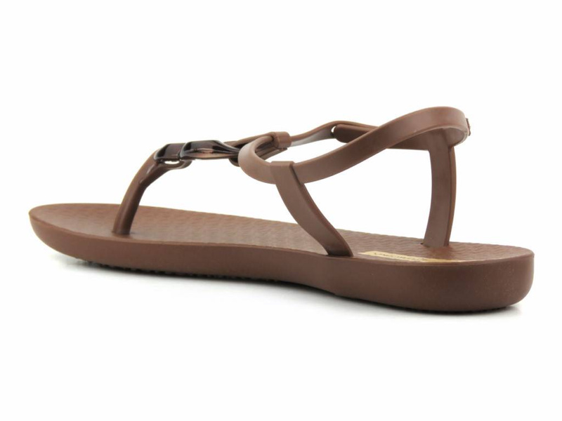 Sandały damskie z elastycznej gumy - Ipanema 83330, brązowe