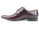 Skórzane derby męskie Conhpol 6754, wiśniowe