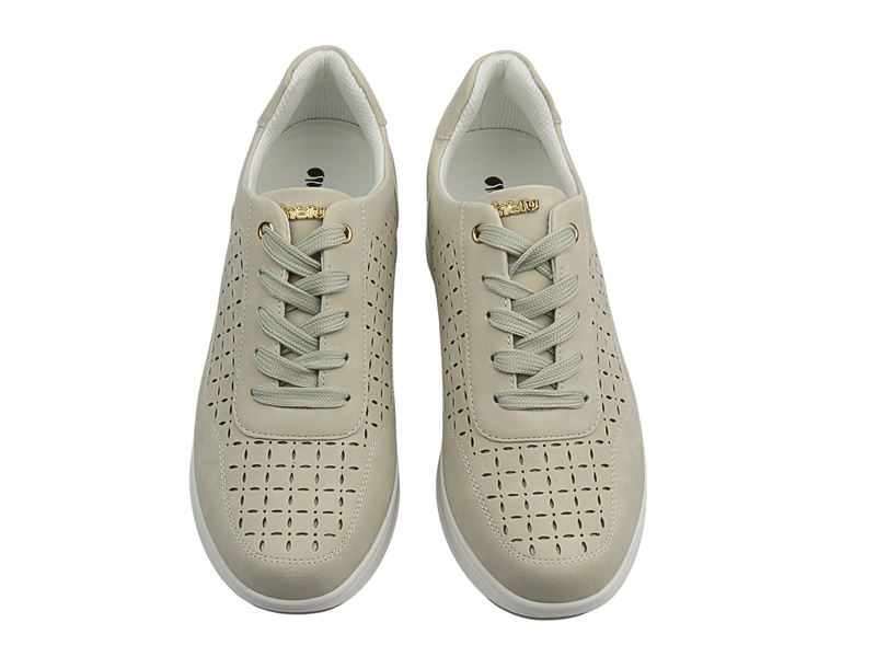 Sneakersy damskie ażurowe beżowe INBLU IC-40