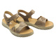 Skórzane sandały damskie na rzep beżowe Helios Komfort 151