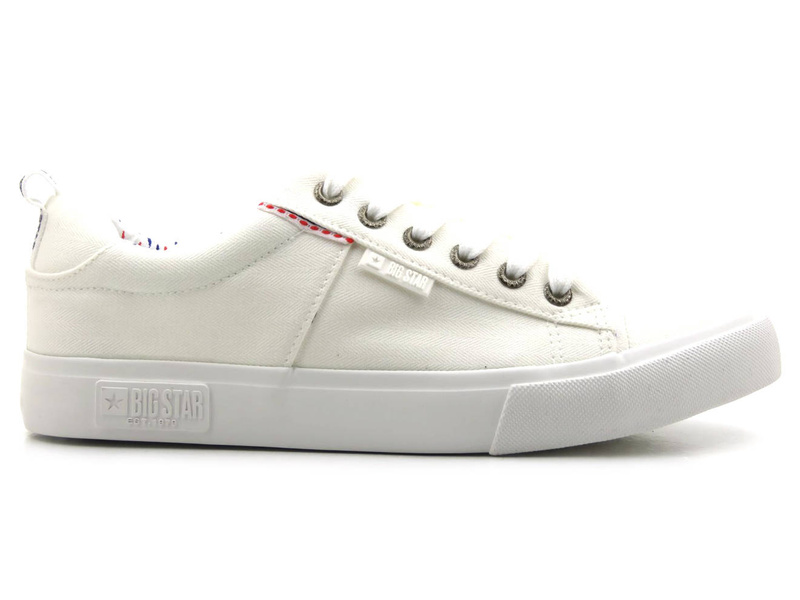 Trampki męskie z wygodnego materiału - BIG STAR KK174001, białe