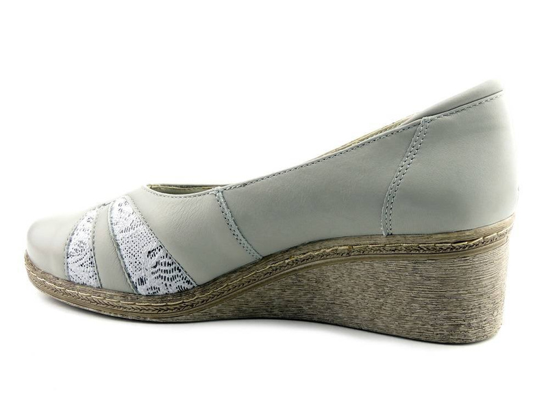 Czółenka na koturnie dla stóp wrażliwych, z haluksami - Axel 1903, szare