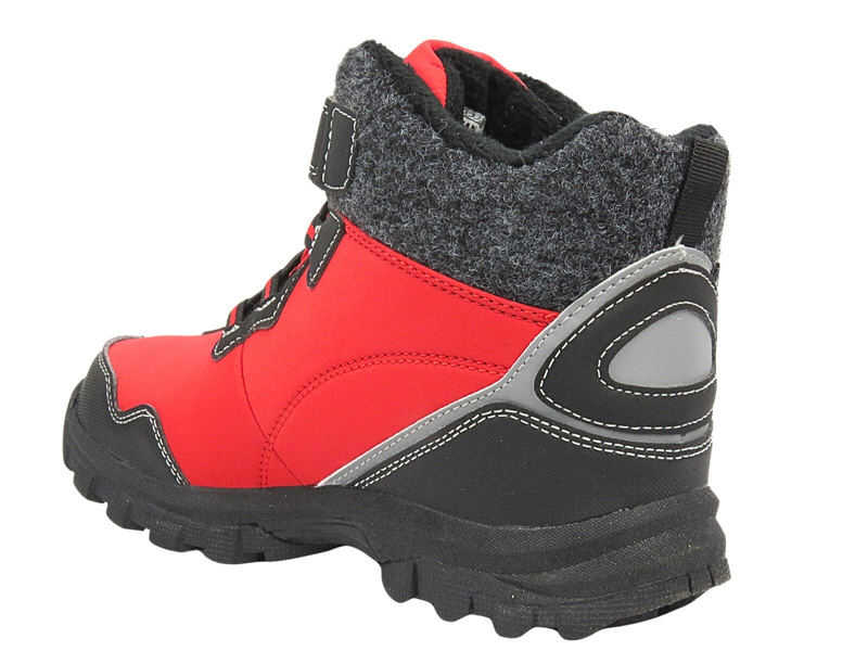 Śniegowce Trapery Dziecięce AMERICAN CLUB Softshell RL 127/23 Czerwone Na Rzepy