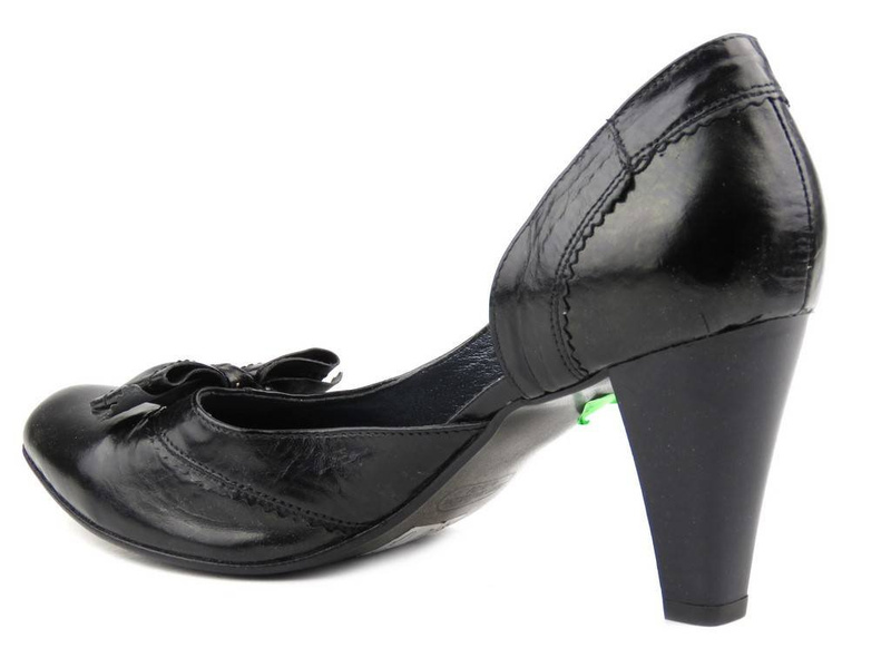 Skórzane czółenka na słupku HDS 323