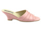 Różowe, skórzane klapki damskie na koturnie BRATBUT KLK