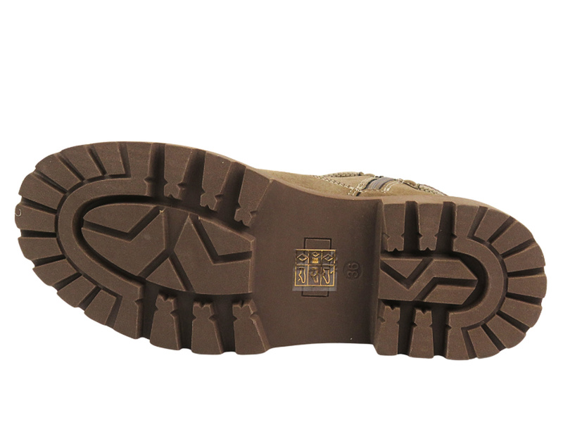 Botki Damskie, Workery - Potocki 24-54305 Beżowe