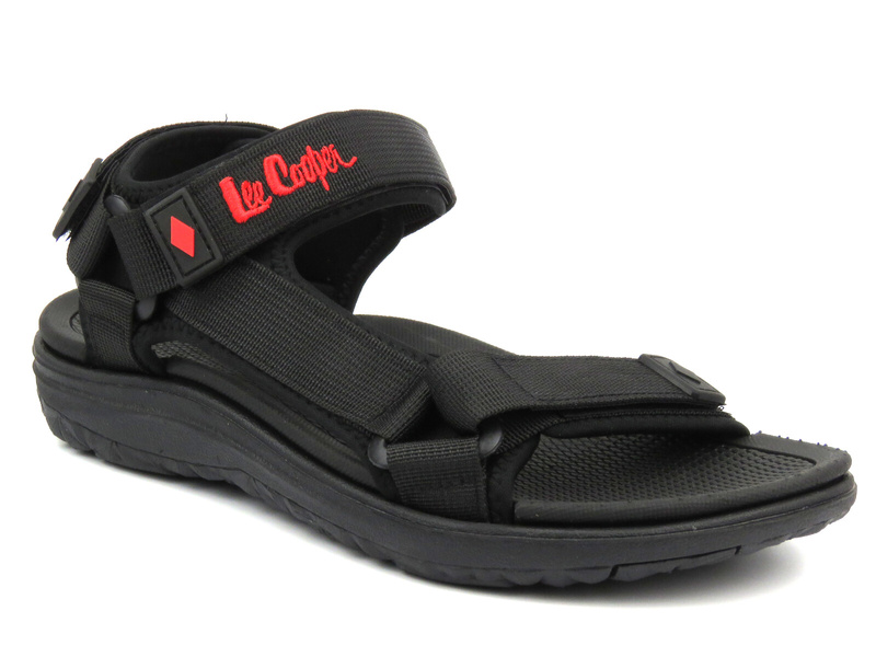 Sportowe sandały męskie na rzepy - Lee Cooper LCW-24-34-2620M, czarne