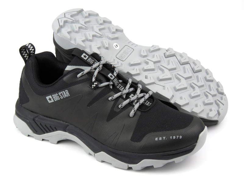 Sneakersy, trekkingi męskie z technologią Memory Foam - BIG STAR KK174087, czarne