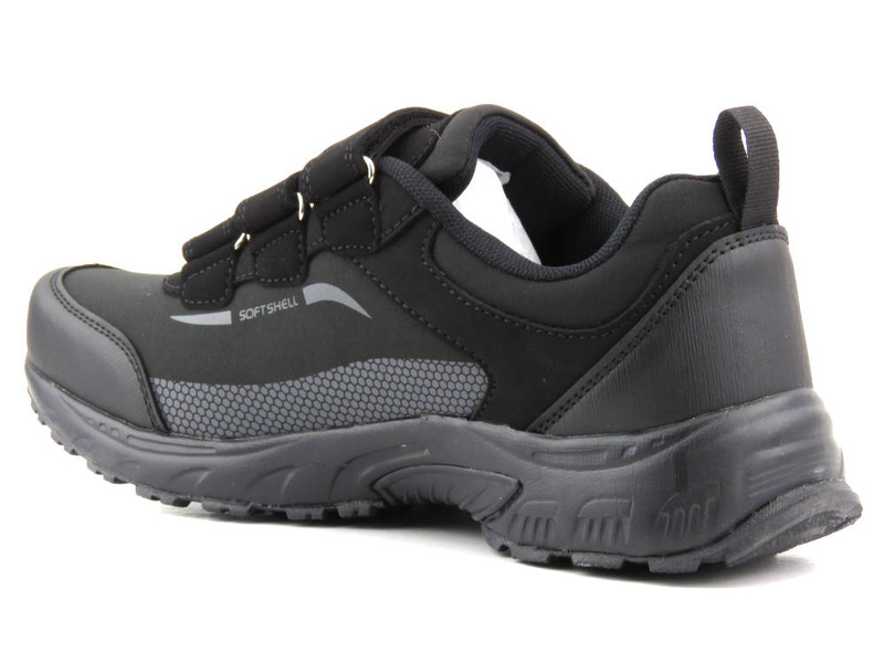 Buty trekkingowe męskie na rzepy - AMERICAN CLUB WT123/23, czarne