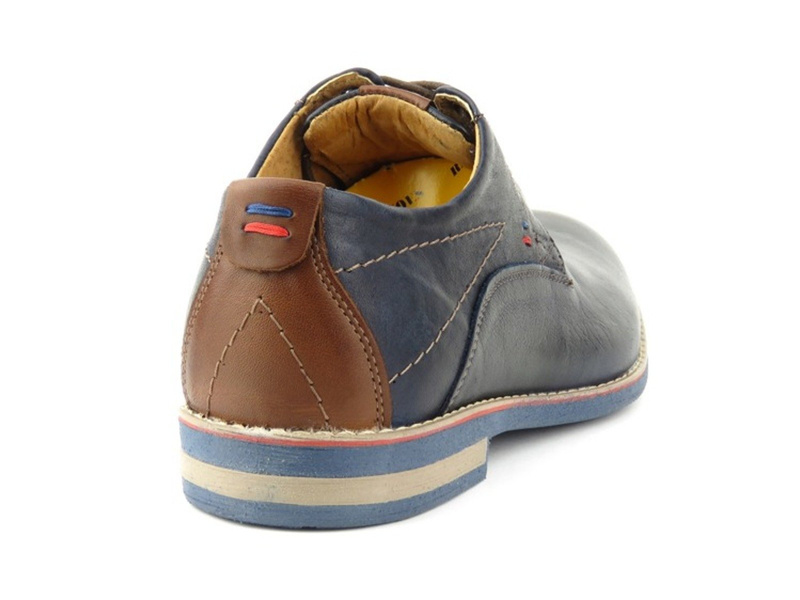 Skórzane półbuty męskie polskiej marki Riko 771, czarne