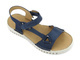 Skórzane sandały damskie polskiej marki HELIOS Komfort 249S, granatowe