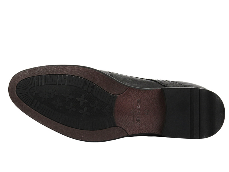 Eleganckie półbuty męskie skórzane - JOHN DOUBARE 720-86-T1, czarne