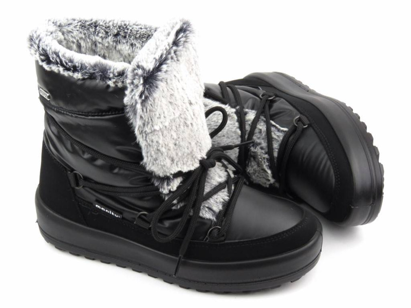 Ciepłe śniegowce, eskimoski damskie -Manitu 990091, czarne