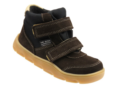 Trzewiki, półbuty dziecięce na rzepy - Jamet 1124, brązowe