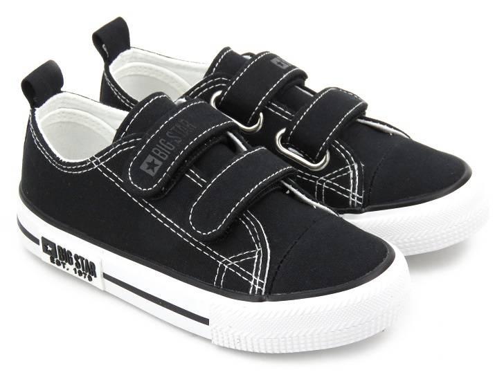 Trampki dziecięce, buty sportowe na rzep - Big Star LL374011, czarne