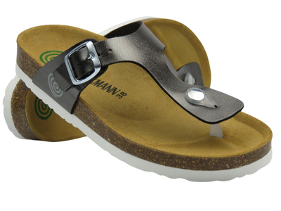 Japonki damskie z szerokimi paskami - Dr Brinkmann 700994-9, szare