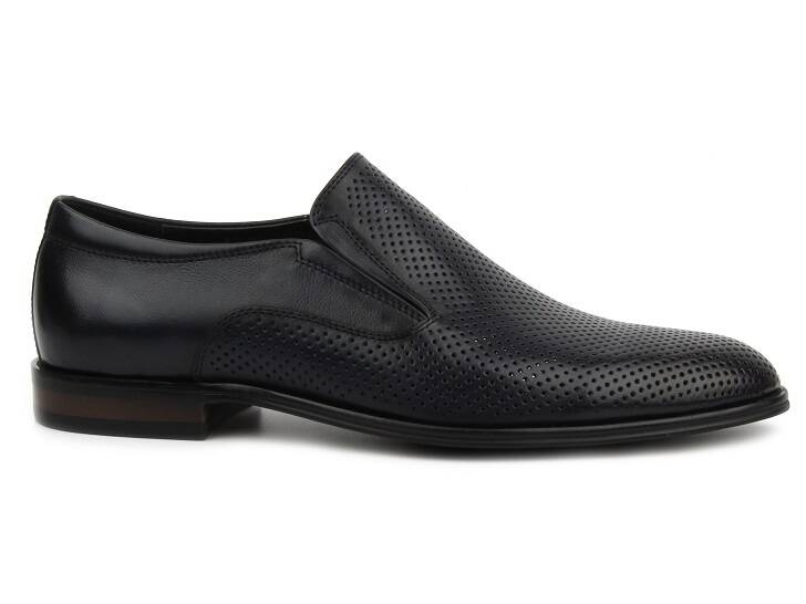 Eleganckie loafersy, półbuty męskie - JOHN DOUBARE A0047-705HB-5G, niebieskie