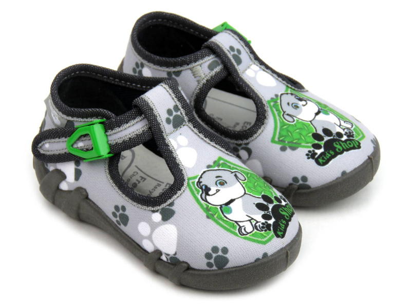 Sandały dziecięce zabudowane - RenBut 102LP1323, szare z pieskiem
