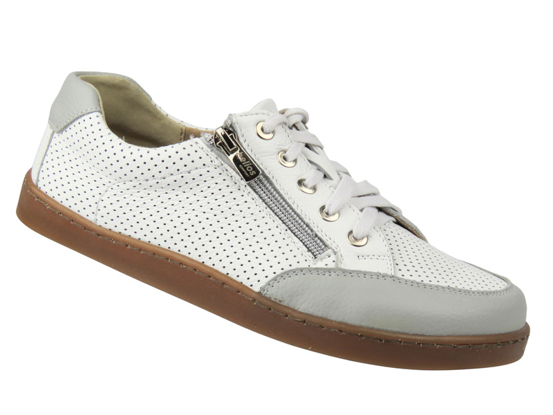 Barefoot skórzane minimalistyczne półbuty damskie Helios Komfort 470, białe 4