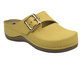 Skórzane klapki damskie żółte Leon 933