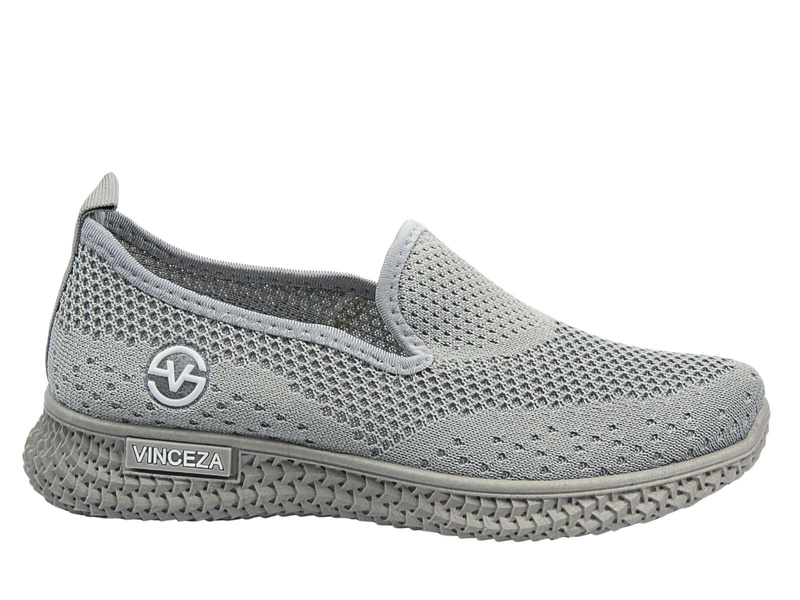 Lekkie półbuty damskie szare Vinceza 34602