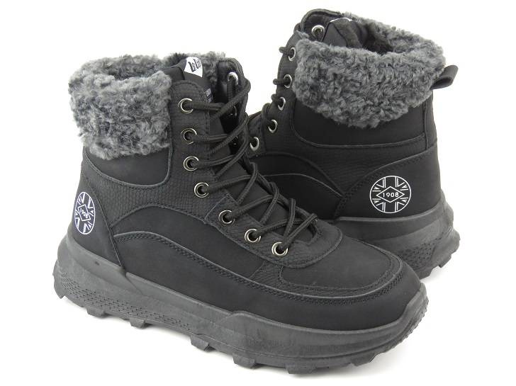 Śniegowce, buty damskie zimowe na platformie - LEE COOPER LCJ-22-44-1362L, czarne
