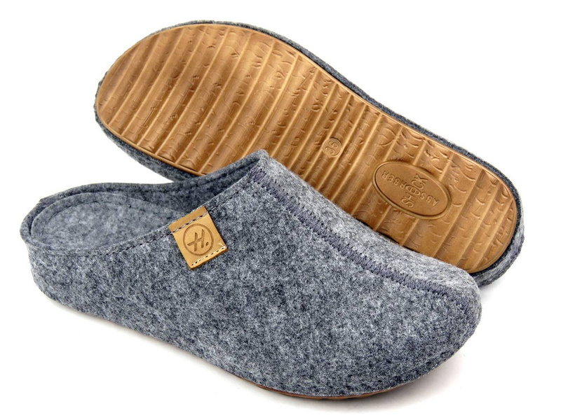 Filcowe kapcie damskie polskiej marki - HELIOS Komfort 104, szare