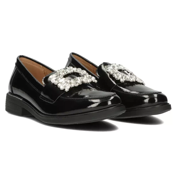 Skórzane półbuty damskie - Filippo DP4787/23, czarne