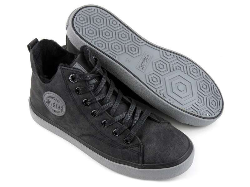 Ocieplane trampki damskie, buty sportowe - BIG STAR II274148, czarne
