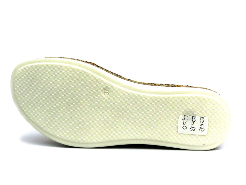 Skórzane sandały damskie ze skrzyżowanymi paskami - HELIOS Komfort 123, żółte