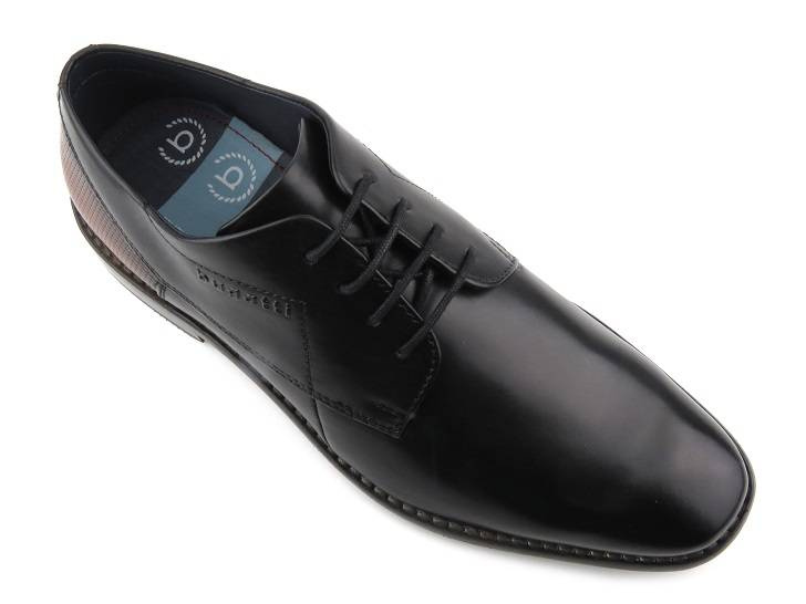Skórzane półbuty męskie wizytowe - BUGATTI 311-AEM01-1000, czarne