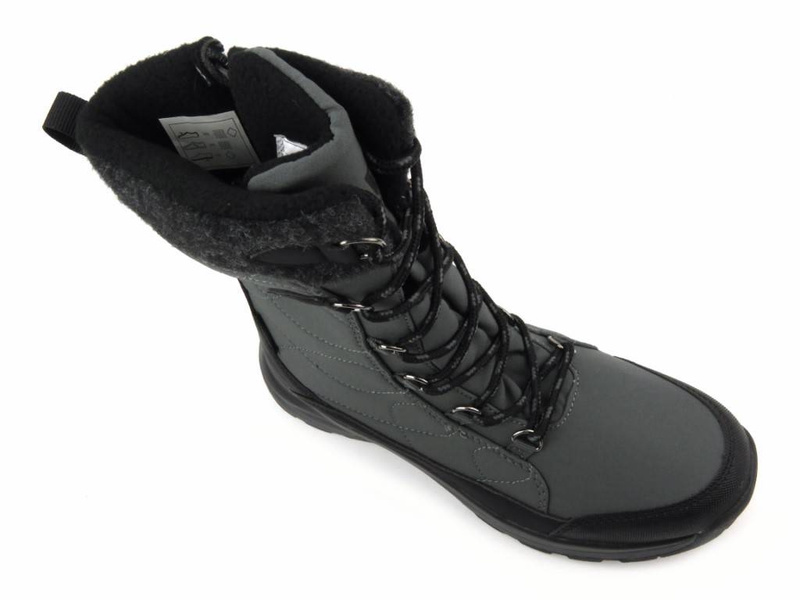 Wysokie buty zimowe, śniegowce damskie DK TECH SoftShell 2105, szare