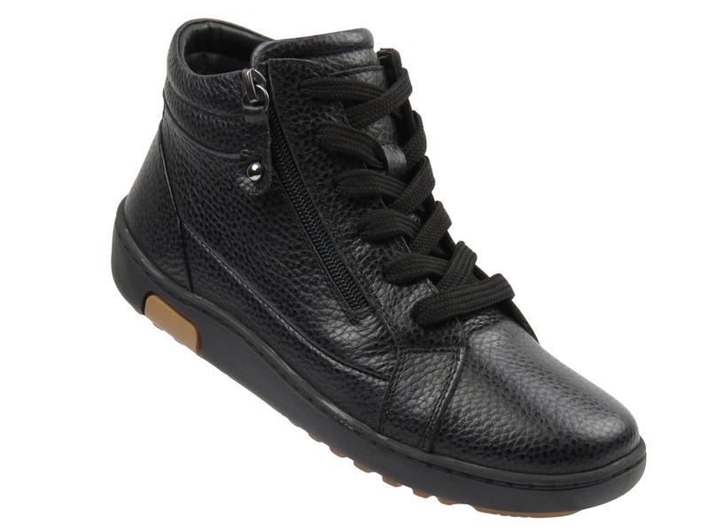 Botki damskie skórzane Nika Komfort 0117-11901, czarne