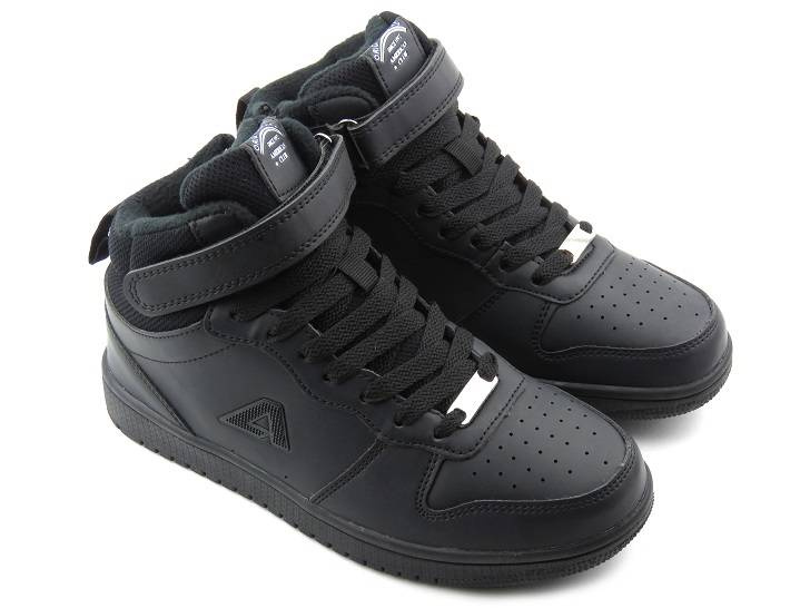 Zimowe buty dziecięce, młodzieżowe - AMERICAN CLUB ES102/22, czarne
