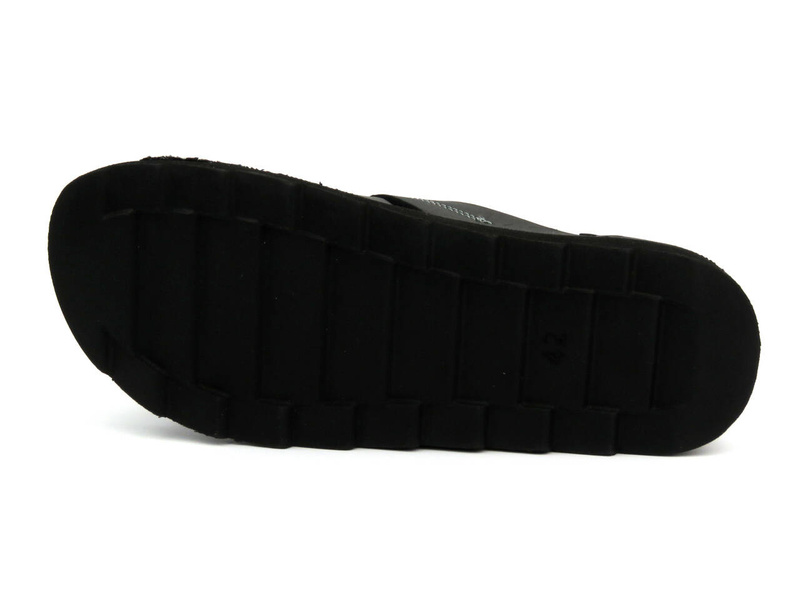 Wygodne klapki męskie ze skóry - INBLU 158M022, czarne