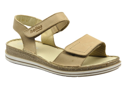 Lekkie, wygodne sandały damskie jasny beż HELIOS Komfort 155