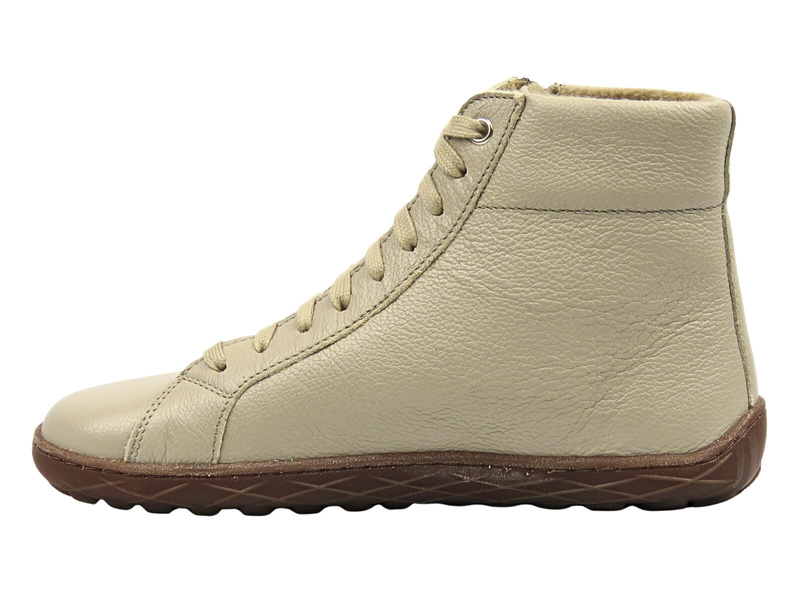 Barefoot skórzane minimalistyczne botki damskie beżowe Nika Komfort 1443