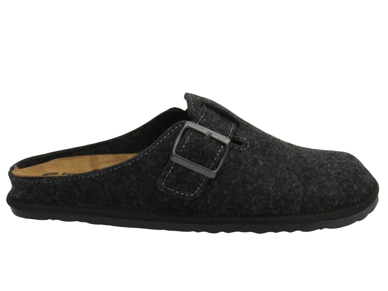 Kapcie męskie ze skórzaną wkładką - INBLU SI-19, szare