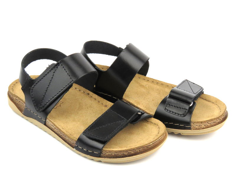 Sandały damskie ze skórzaną wkładką - INBLU AA-01G, czarne