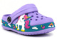 Klapki, sandałki dziewczęce clogsy - AMERICAN CLUB NH 65/23, NH 66/23, fioletowe z jednorożcem